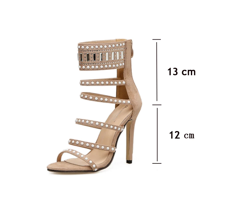 Women's Sandals' High Heels Buckle Strap Extreme High Heels Shoes Sandals Woman Gladiator Sandals Womens Summer Boots Big Size 9 (10)