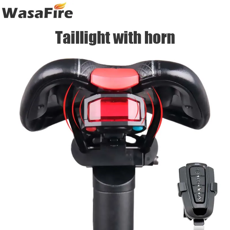 Best USB Bike Bell light Bicycle Alarm Light Cycling Taillight horn LED Wireless Anti-theft Remote Control bike Accessories 0