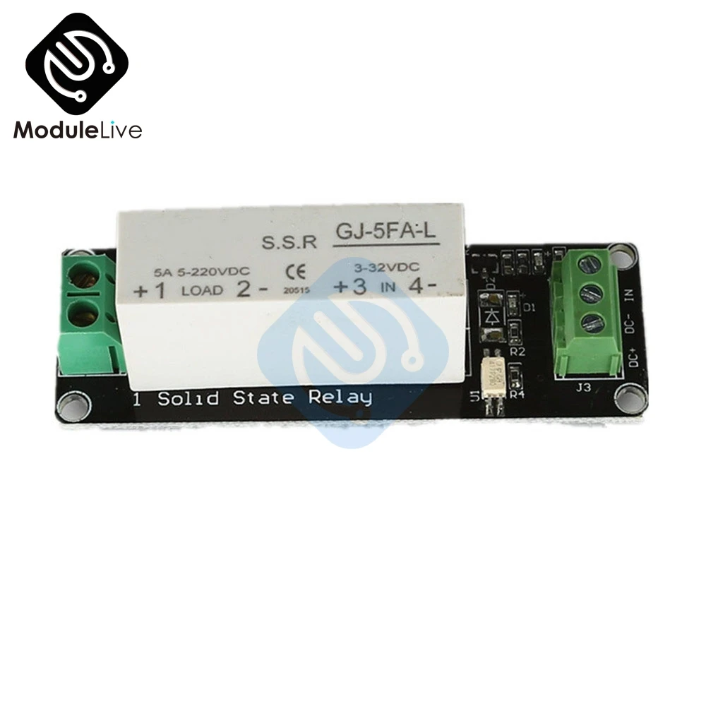 

1 Channel DC 5V 220V 5A SSR Solid State Relay Module Board High Low Level Trigger For Arduino Uno R3 ONE Switching Transistor