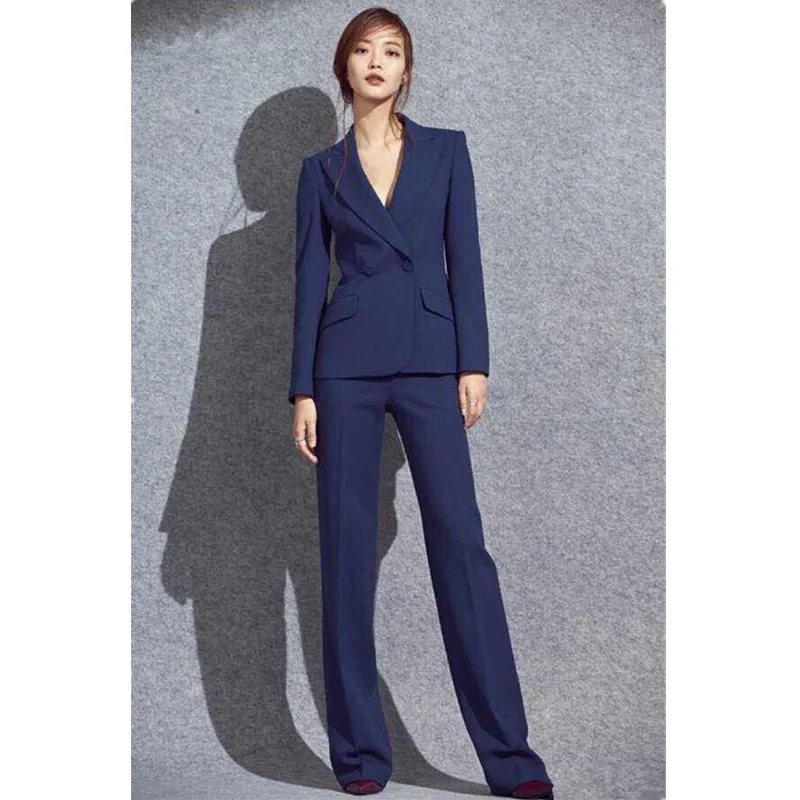 1 (1)     98      Autumn new hot business formal elegant women's suit women's suit + pants two-piece support custom