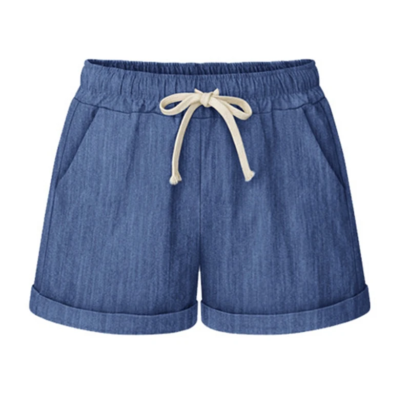Горячие летние повседневные шорты пляжные шорты с высокой талией короткие модные женские яркие цвета эластичные с поясом Короткие