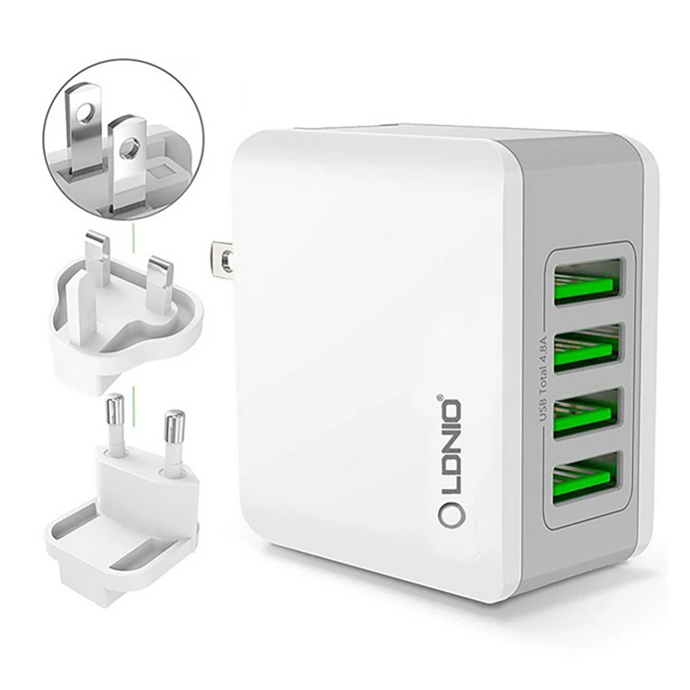 

Hot LDNIO A4403 5V 4.4A 4-Port Universal USB Wall Charger Adapter for Smart Mobile Phone Charger for iPhone X Huawei