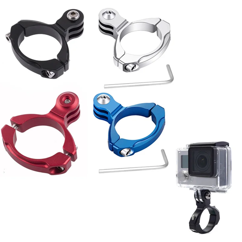 

31.8mm Durable Aluminum Alloy Bike Bicycle Frame Clip Holder Action Camera Handlebar Seat Mount Clamp for GoPro Hero 5 4