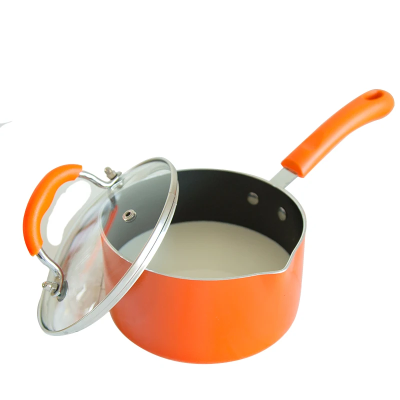 

1.5L/1.8L Multifunctional Cooking Soup Pot Non-stick Skillet Mini Saucepan Aluminum Alloy Milk Heater Deep Fryer With Glass Lid