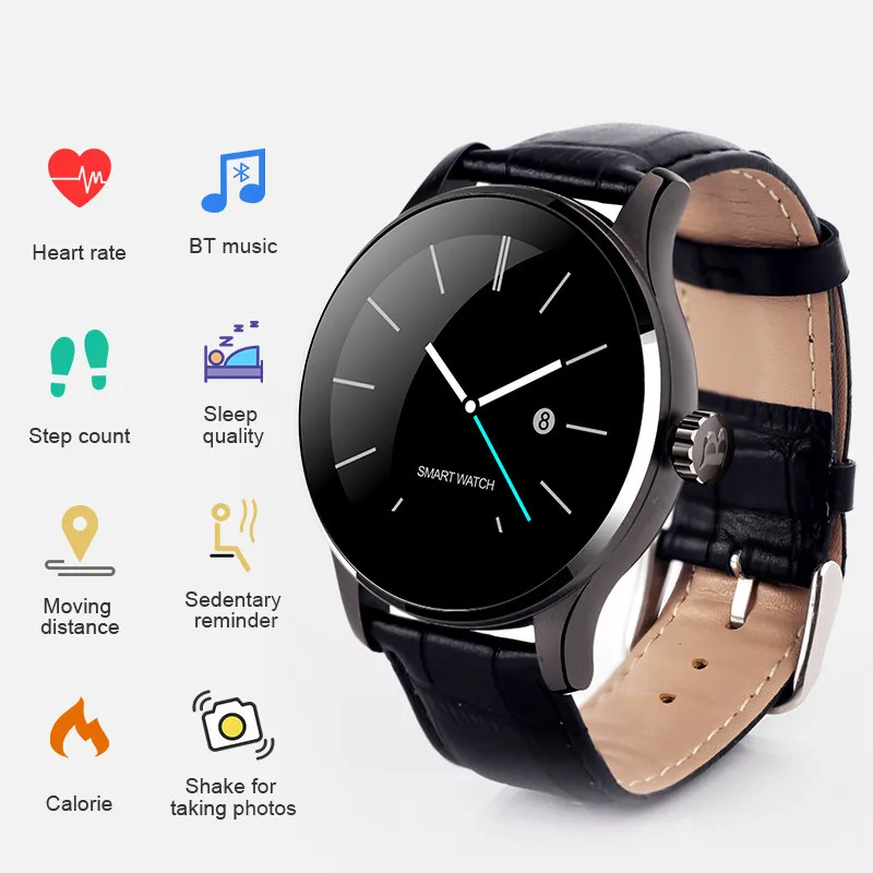 

K88H Smart Watch IPS HD Display Heart Rate Monitor Pedometer Fitness Tracker MTK2502C Men Smartwatch Bracelet For Android IPhone