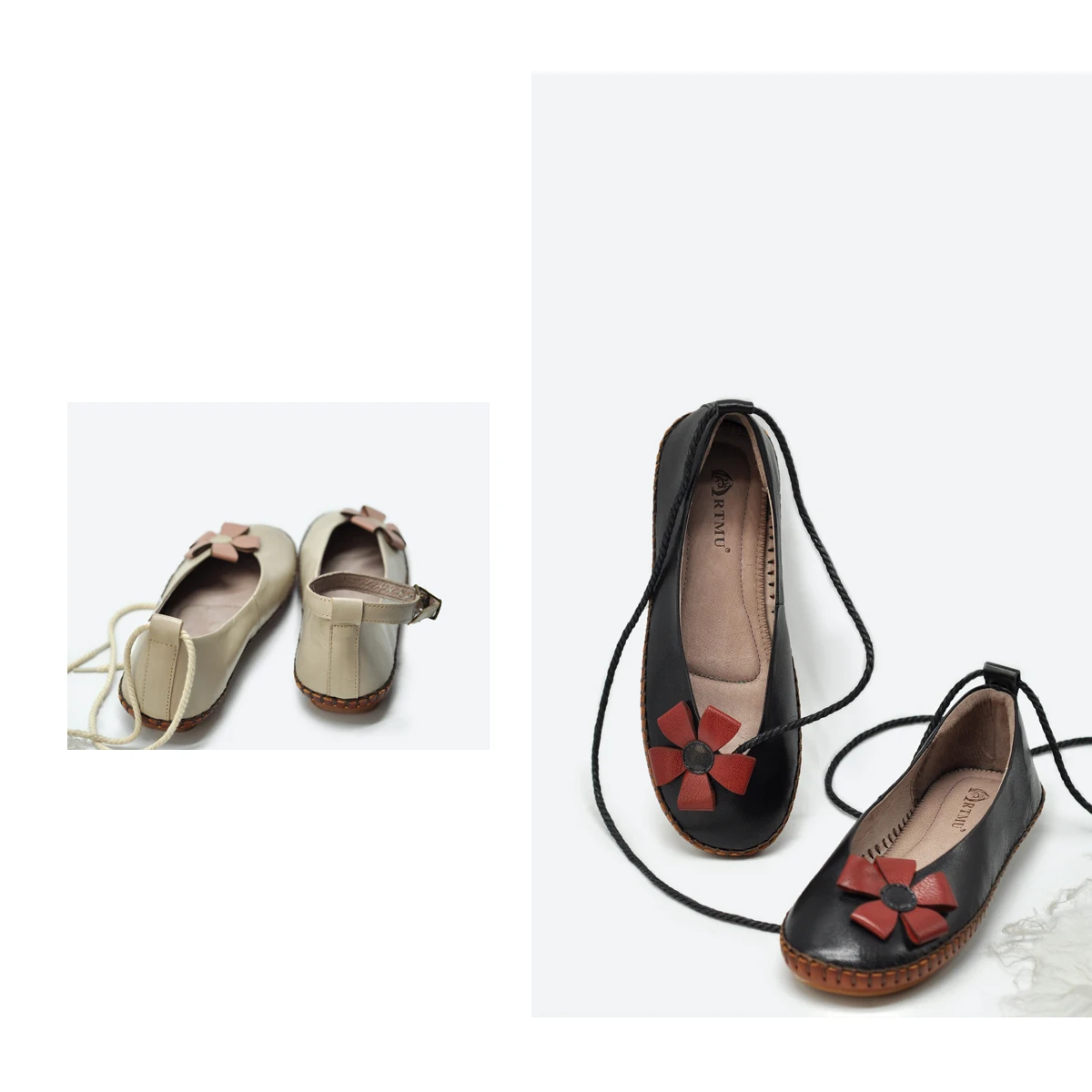 Artmu/милые женские туфли с цветочным принтом; туфли из овечьей кожи на плоской подошве; обувь ручной работы из натуральной кожи на мягкой подошве; 9703-17