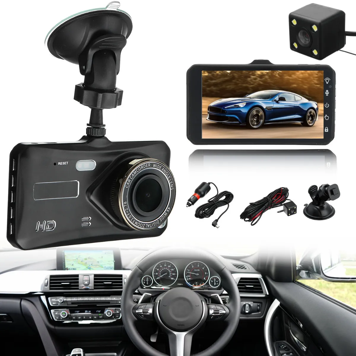 

HD 1080P Wifi Camera DVR Camera Video Dash Cam r With Rear Camera Jul20
