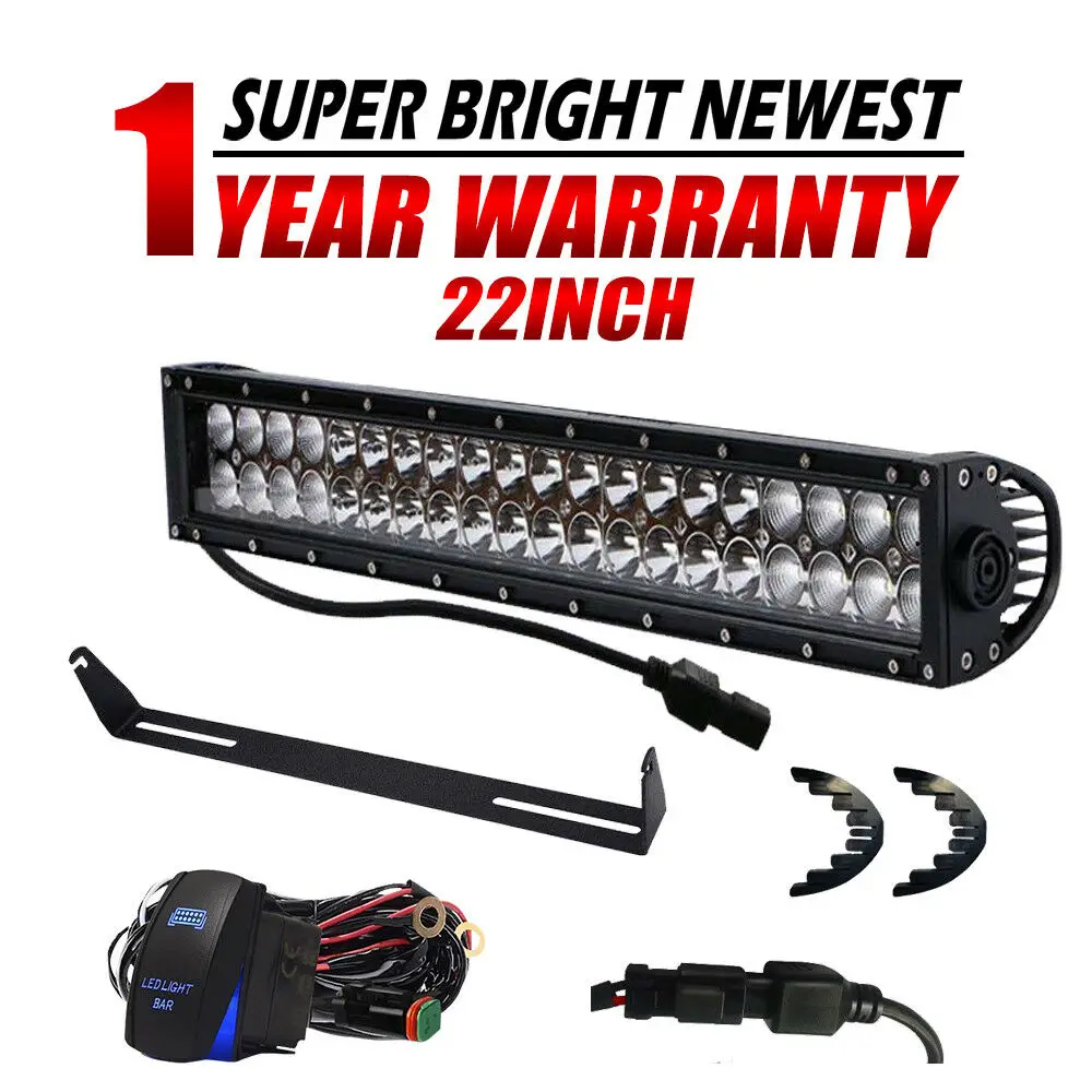 

22inch 120W Dual Row Spot Flood COMBO LED Light Bar Offroad Driving For 10-14 Ford F150 SVT