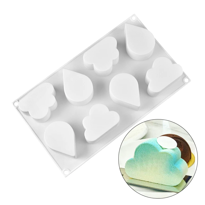 

New Cloud Waterdrop Shaped Silicone Cake Mold Pan for Baking Chocolate Muffin Pudding Dessert Fondant Molds Bakeware Tools
