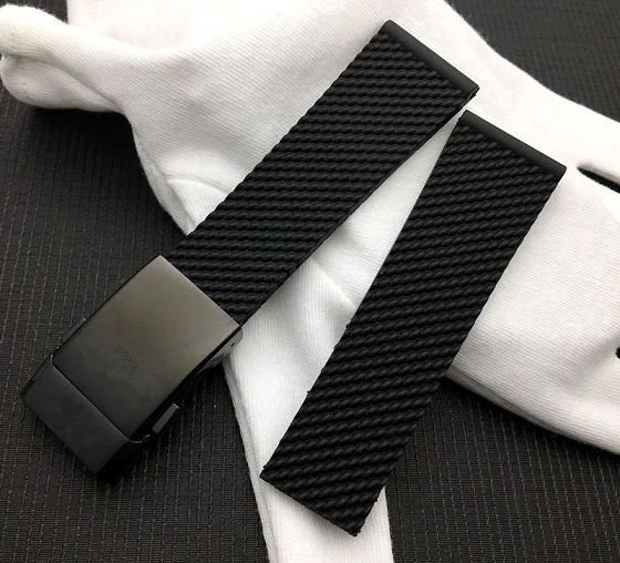 Топ брендовый качественный черный мягкий силиконовый резиновый ремешок для часов 24 мм браслет для наручных часов navitimer/avenger/Breitling ремешок Бесплатные инструменты - Цвет ремешка: Strap balck buckle