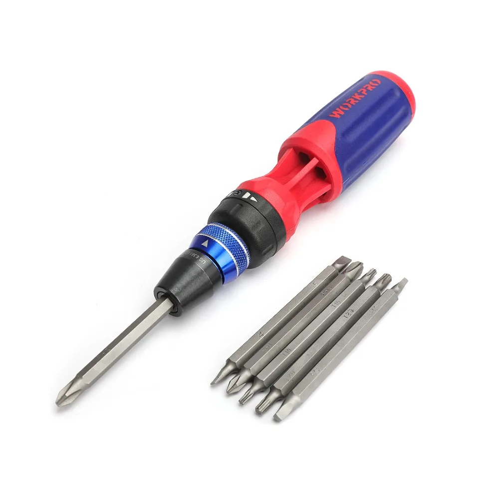 baratas WORKPRO 12 em 1 Catraca conjunto Chave De Fenda Chave De Fenda bit set com Quick Mecanismo de carga S2 Bits Chave de Fenda set