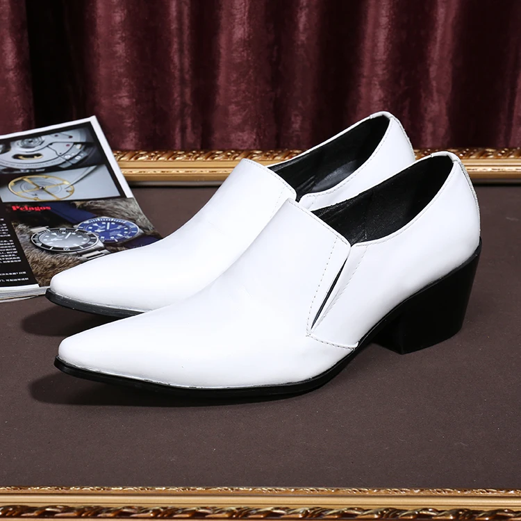 

2019 Mens Summer Fashion Party Wedding Dress Shoes White Leather Business Causal Loafers Man