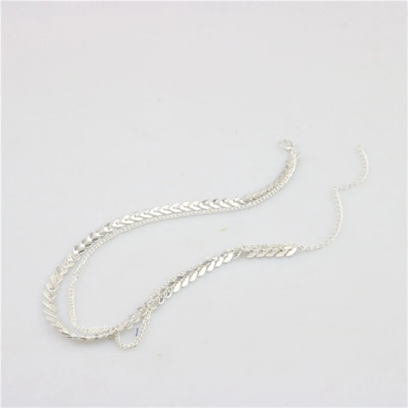 ZN Мода Fishbone Arrowhead ожерелье массивная цепочка нагрудник колье для женщин ювелирные изделия подарки - Окраска металла: Silver