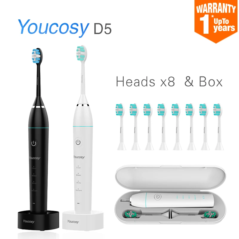 Отбеливающая зубная щетка Youcosy D5 умная ультразвуковая электрическая DuPont для