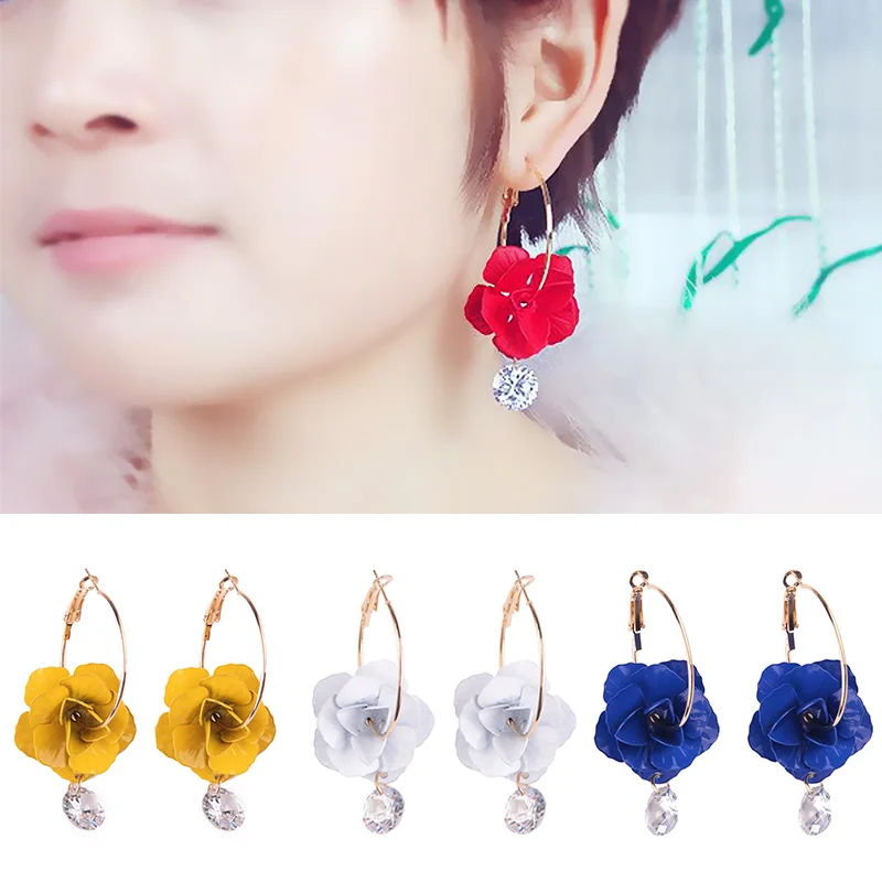 

Blue Allergy Free Graceful Flowers Women Red Crystal Discounted Unique Exquisite Wedding High Quality Yellow White Party Girls