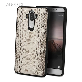 

wangcangli brand mobile phone case natural python skin phone cover For Huawei Mate 9 full handmade custom processing