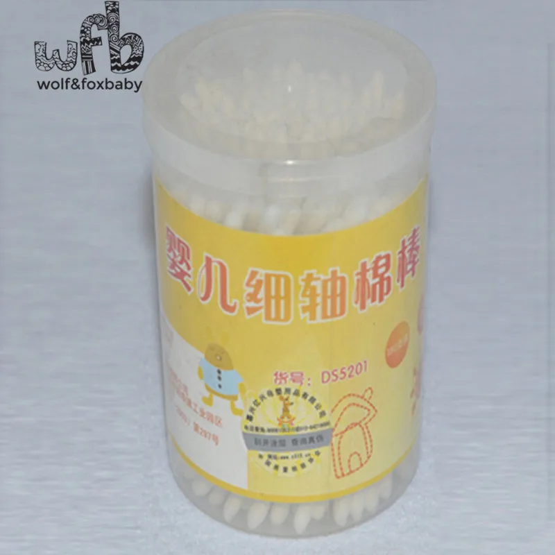 Baby Cotton Double-end Swab 900pcs/lot 180pcs/can