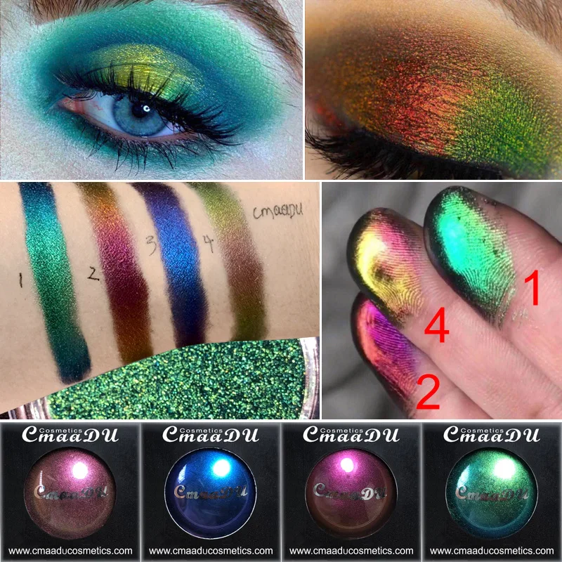 Cmaadu 4 цвета блестящие тени для макияжа пудра палитра для женщин дымчатый макияж металлик мерцающие тени для век один цвет TSLM2