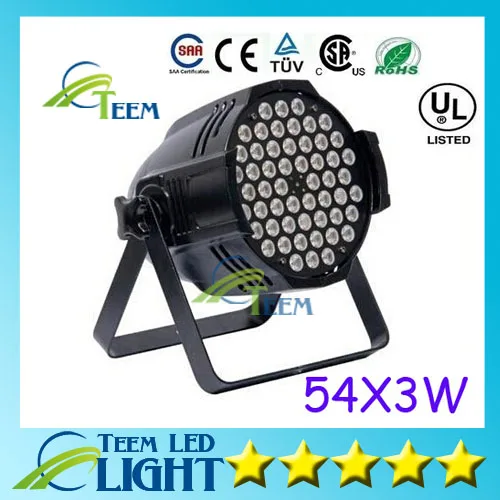 

DHL Free Shpping Holiday lights Dmx Stage Lights Constant Current 54*3w RGBW Led Par Cans Light LED Par 64/SX-PL5403