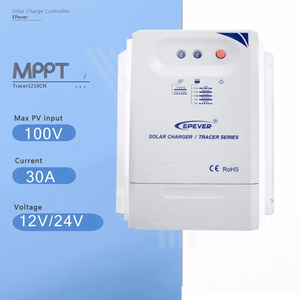 

Epever Duo Racer1206N Mppt 10A Solar Charge Dual Battery For Motor Homes Controller 12V/24V Auto Charge Solar With Remote meter