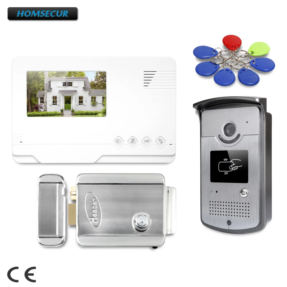 

HOMSECUR 4.3inch Video Door Entry Security Intercom Electric Lock with Keys Included XC001+XM401
