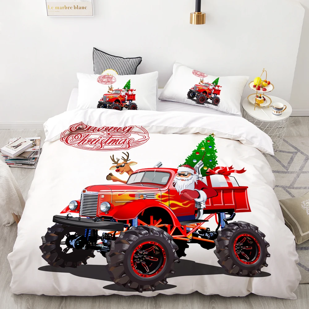 3D HD с цифровой печатью, сделанные на заказ постельных принадлежностей, мультяшный пододеяльник, набор для детей, Рождественский подарок украшения милый Санта-Клаус - Цвет: 08