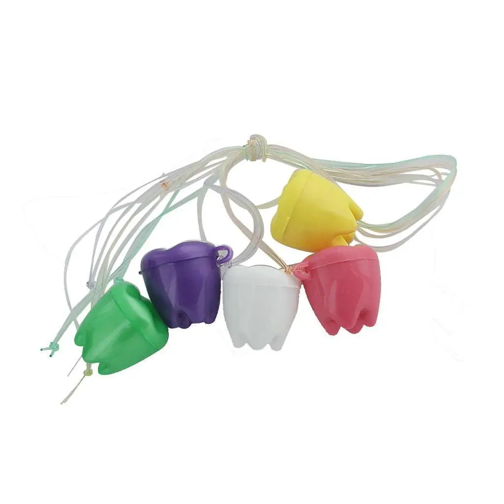 

5pcs Children Kids First Teeth Tooth Fairy Saver Boxes Cases with String