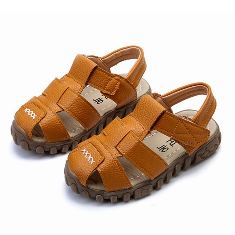 

Boy s Sandals Soft Leather shoes for Summer Boys PU Leather Girls Children Beach Shoes Kids Sport casual Sandals Princess 2019