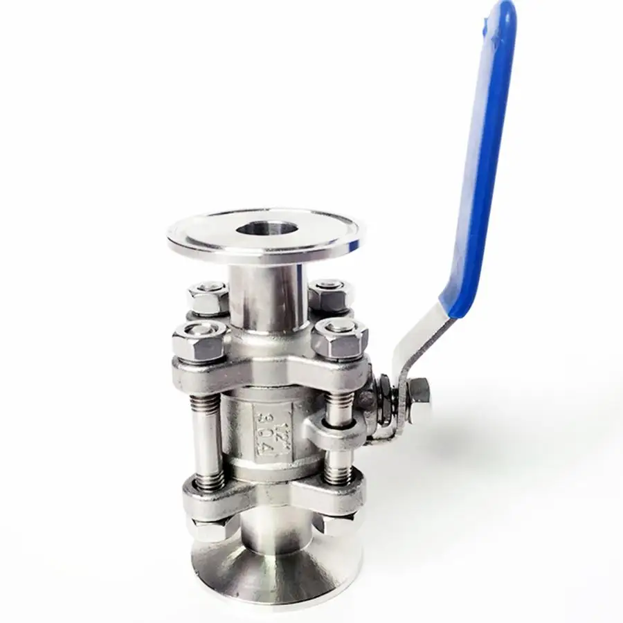 DN50 x 2.5" Tri Clamp 3 Piece Ball Shut Off Valve SUS 304 Stainless