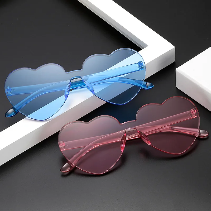 Женские солнцезащитные очки Hartvorm без оправы с прозрачными линзами,, фирменный дизайн, солнцезащитные очки в форме сердца для женщин, негабаритная оправа, Новинка