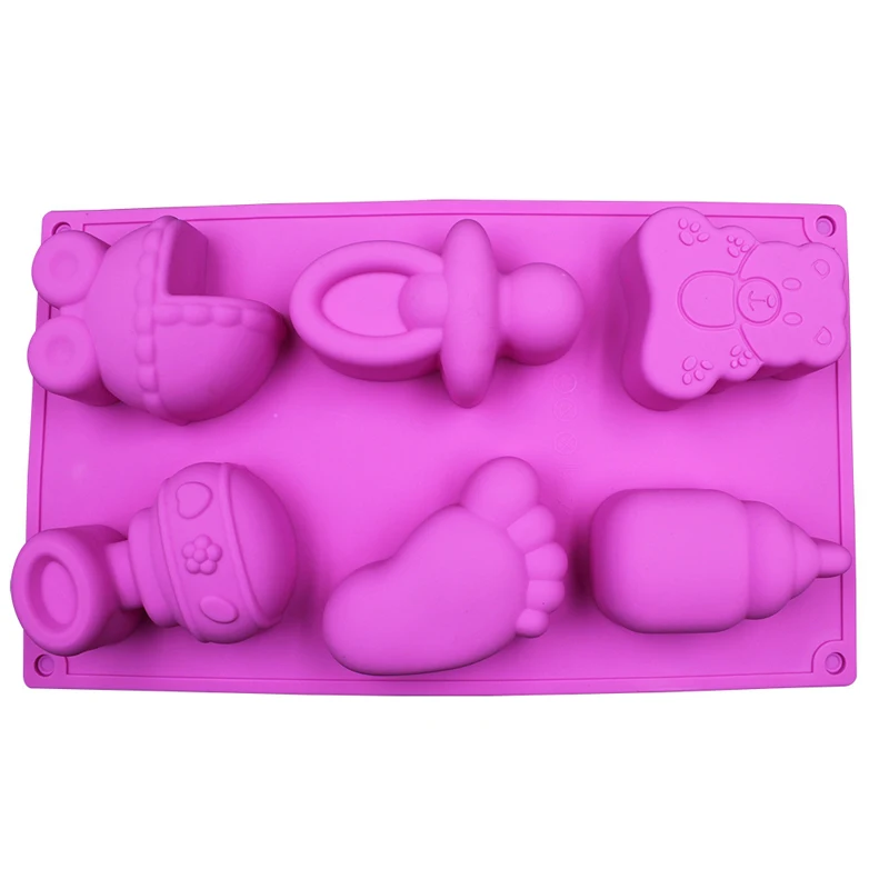

for Jelly Pudding Cake Chocolate fondant Decoration Baby Foot Bear Bottle Silicone Bakeware Silicone Molds Kitchen accessories