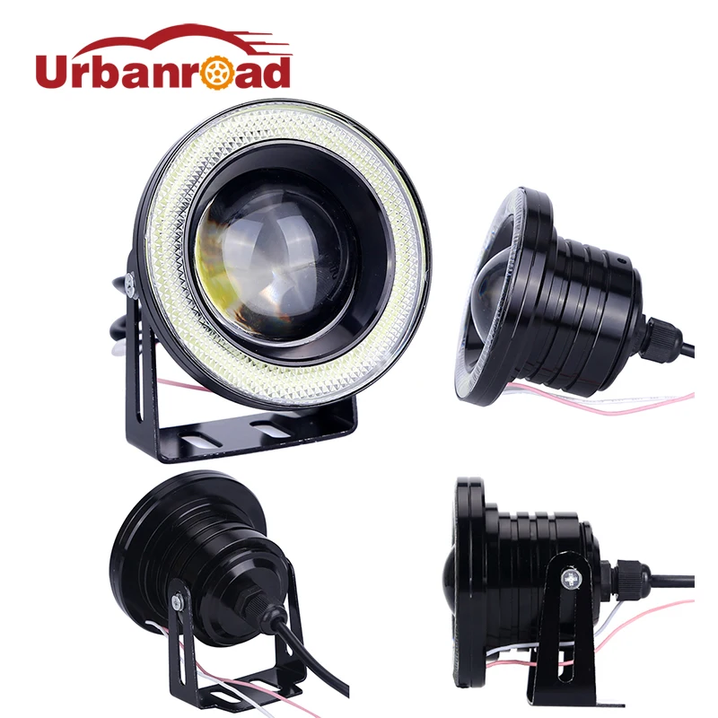 

2PCS Car Cob Led Angel Eyes Fog Light Lens Projector Led Halo Ring Waterproof Xenon White Blue Fog Lamp 12V SUV ATV Off Road