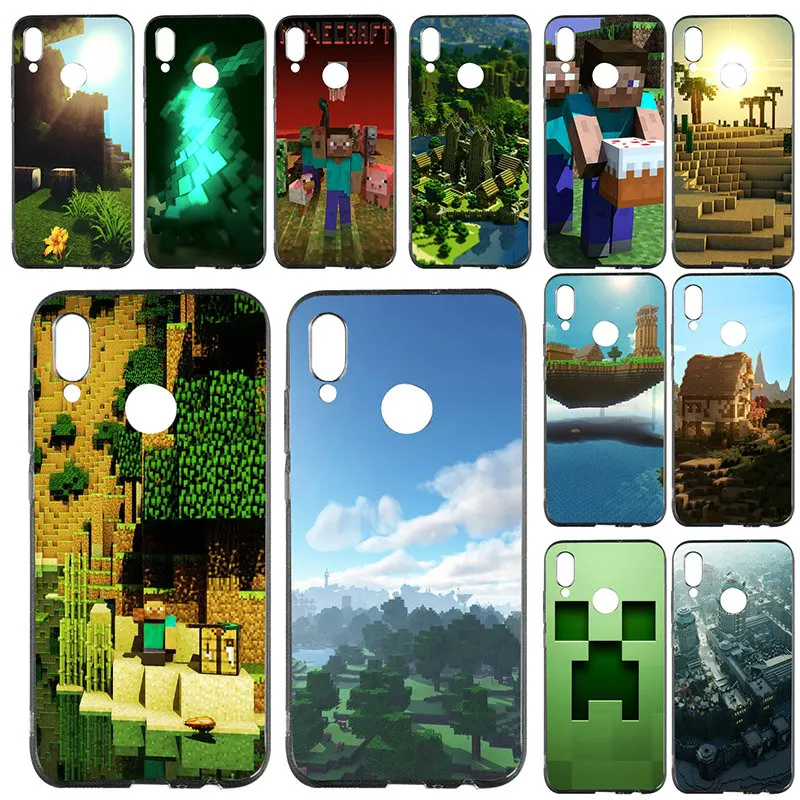 

Soft Cell Phone Cases TPU Cover for Huawei P8 P9 P10 P20 P30 Mate 10 Pro Honor 7A 8X 9 10 Lite 2017 Shell Games Group Minecraft