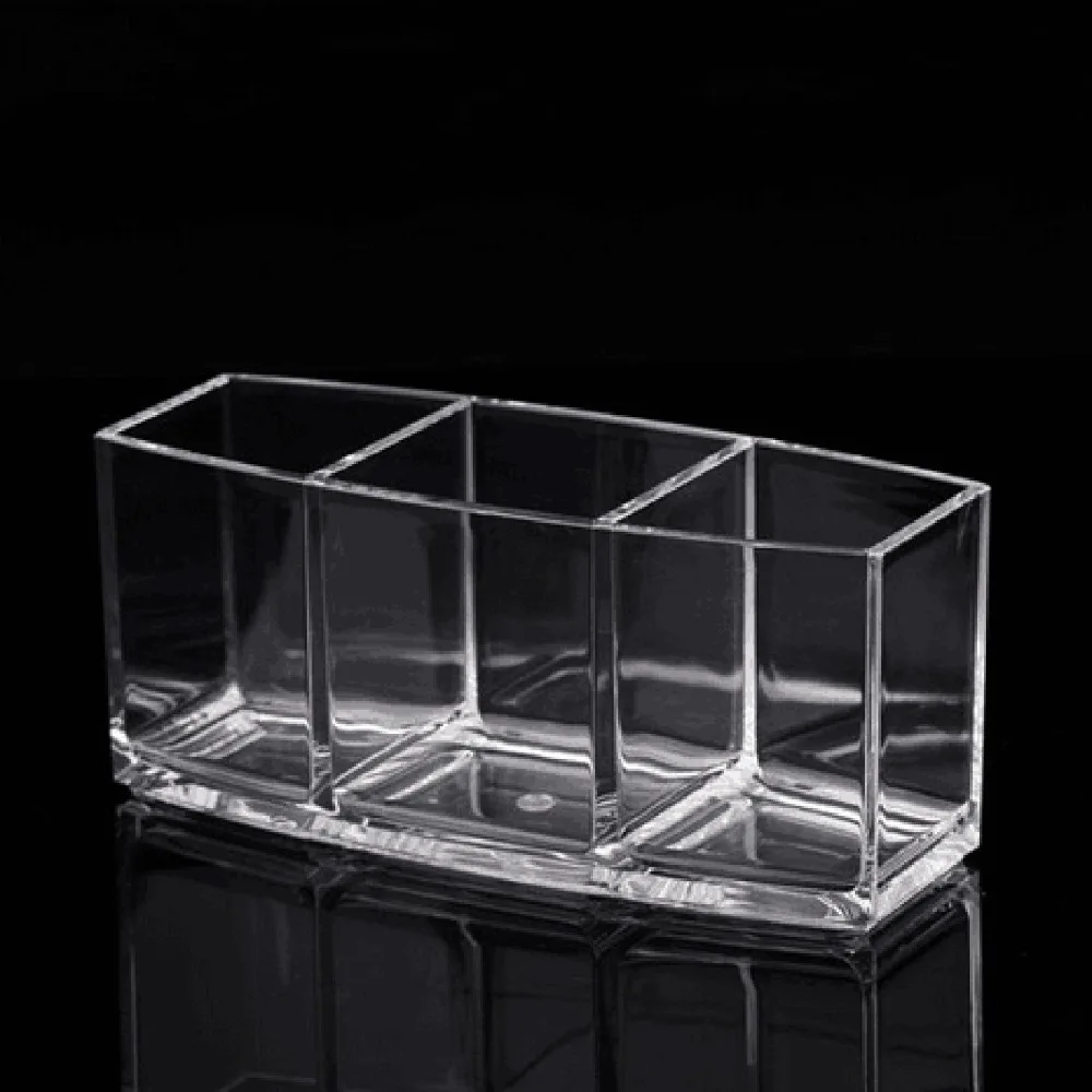 

3 Container Clear Acrylic Container Showing Shelf ,Storage Display Stand For Nail Polish Lipstick Eyeliner Cosmetic Nail Art