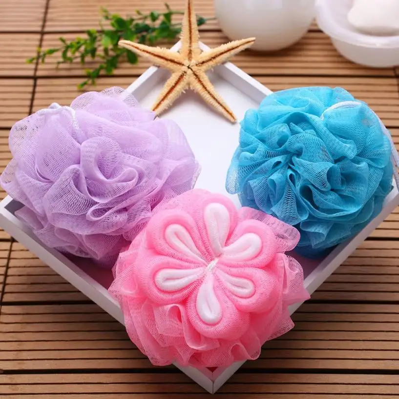 Bath Flower Shower Scrubber Ball Sponge Body Exfoliating Mesh Puff