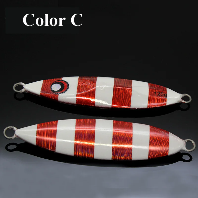 Color C Posidon 120 г/110 мм две стороны светящиеся Тяжелый Вес рыболовные металлические приманки из свинца приманки Светящиеся металлические джиггинг жесткие приманки блесны различных цветов - Цвет: Color C