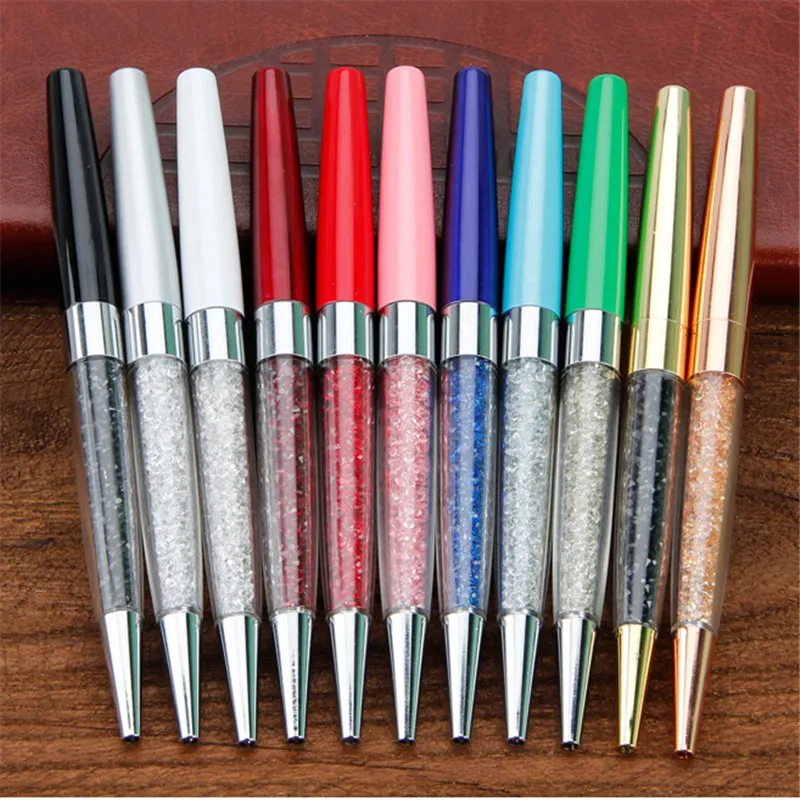 

Luxury Fashion Metal Rhinestone Crystal Ballpoint Pen Stationery Writing Supply Office School Bussiness Pen Gift Free Shipping