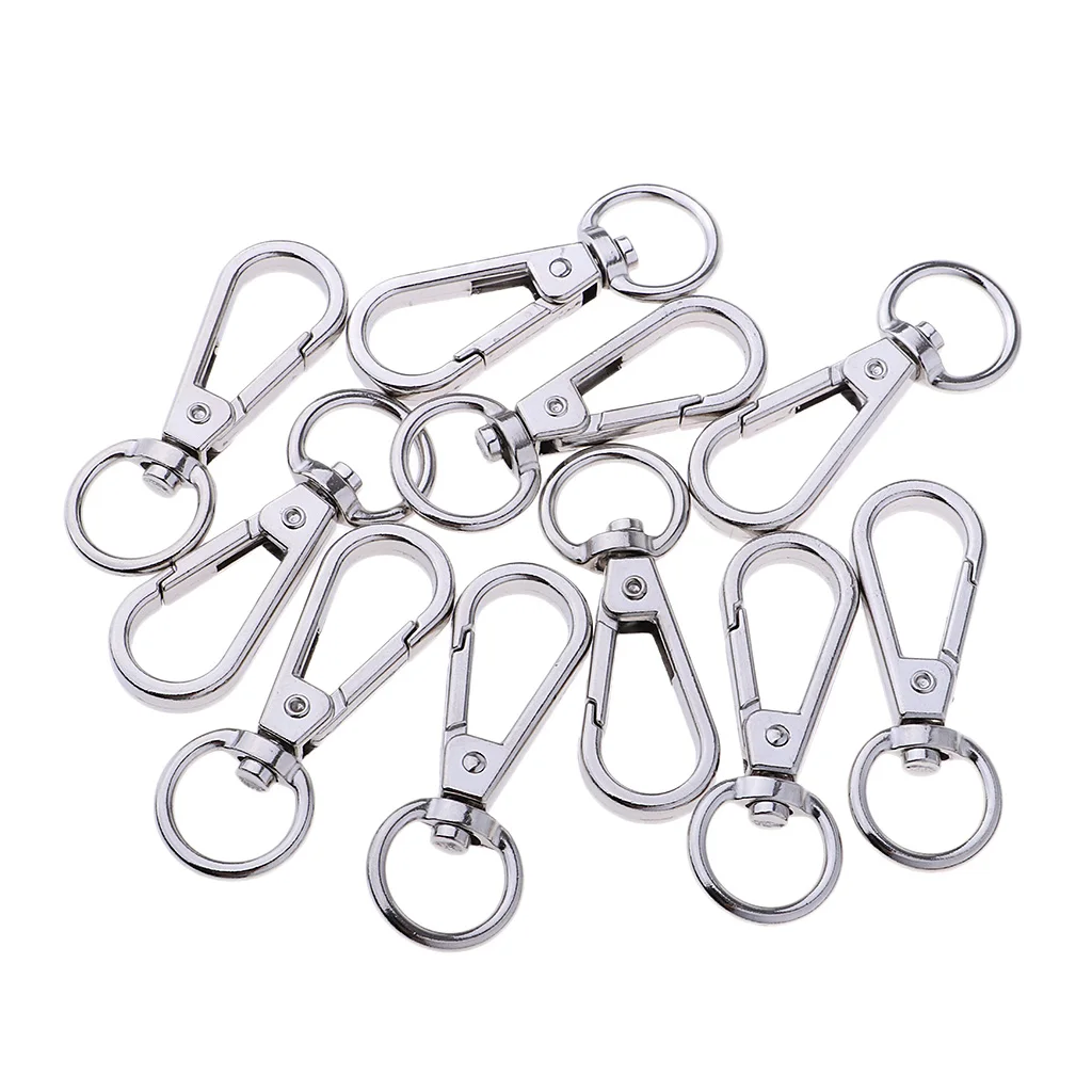 10Pcs Alloy Swivel Clasps Snap Keychain Ring Hook Clip for Keys Lanyards Climbing Accessories Key Holder for Men and Women