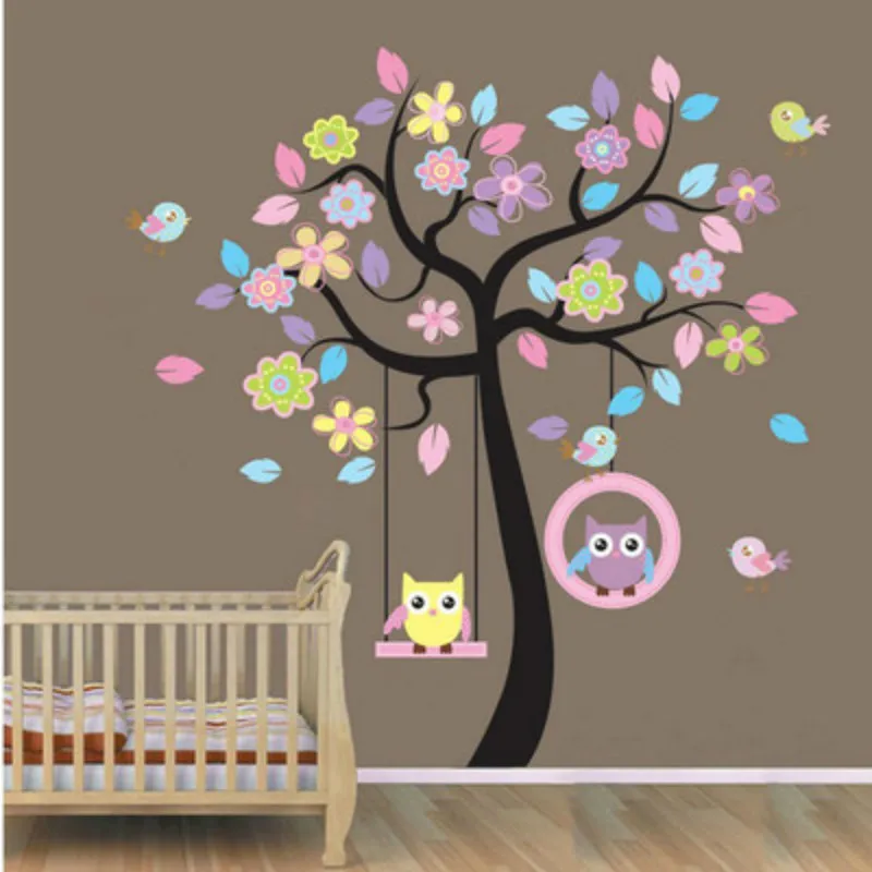 Us 6 65 9 Off Cute Owl Bird Tree Swing Wall Sticker Decal For Kids Children Baby Nursery Room Decor In Stickers From Home Garden On Us 6 65 9 Off Cute Owl Bird Tree Swing Wall Sticker Decal For Kids Children Baby Nursery Room Decor In Stickers From Home Garden On