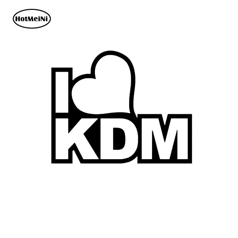 

HotMeiNi Black/Sliver I Love KDM Art Deco Pattern Vinyl Car Sticker For Most Models 14.3*18cm