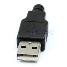 10 шт. Тип Мужской USB 4 Булавки разъем с черной Пластик крышка M05 челнока