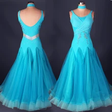 Взрослый женский без рукавов со стразами танцевальные костюмы бальные танцы платье для современного танца Вальс Танго foxtrot