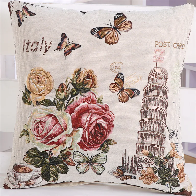 Hap-подушки с оленями цветок башня Парижа Американский Винтажный стиль наволочки подушек для сидения cojin продвижение дома декоративные