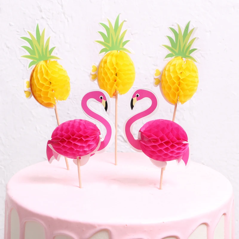4 шт. Фламинго кекс Toppers DIY топперы для тортов Picks Pinapple Topper свадебное украшение день
