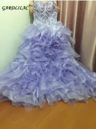 Лаванды Пышное Бальное Платье С Бисером Дешевые Quinceanera платья Sweet 16 платья Vestidos De 15 Anos - Цвет: as picture show