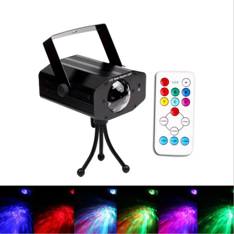 Mini Remote Rgbw Led Water Wave Ripple Disco Stage Light Party Pattern