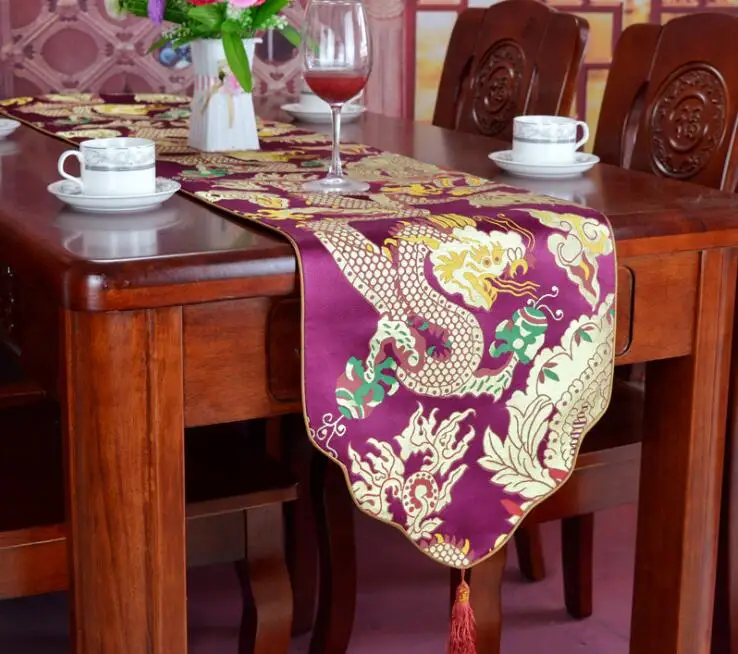 Китайские драконы 33x200 см украшения Настольная дорожка пыли домашняя текстильная скатерть коллекция