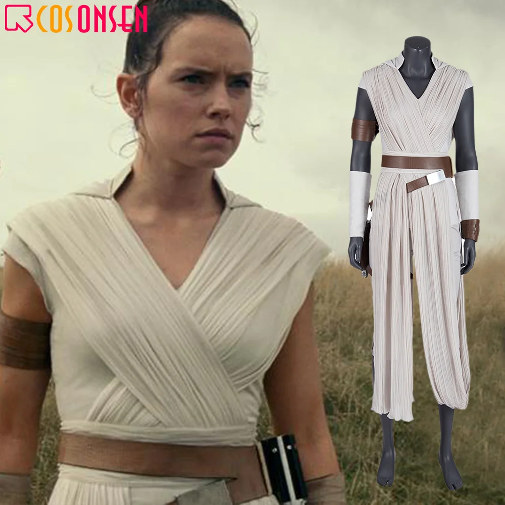 

COSPLAYONSEN Rey Cosplay Costume Star Wars 9 The Rise of Skywalker Cosplay Halloween Adult Superher Jedi Rey Outfit Dress