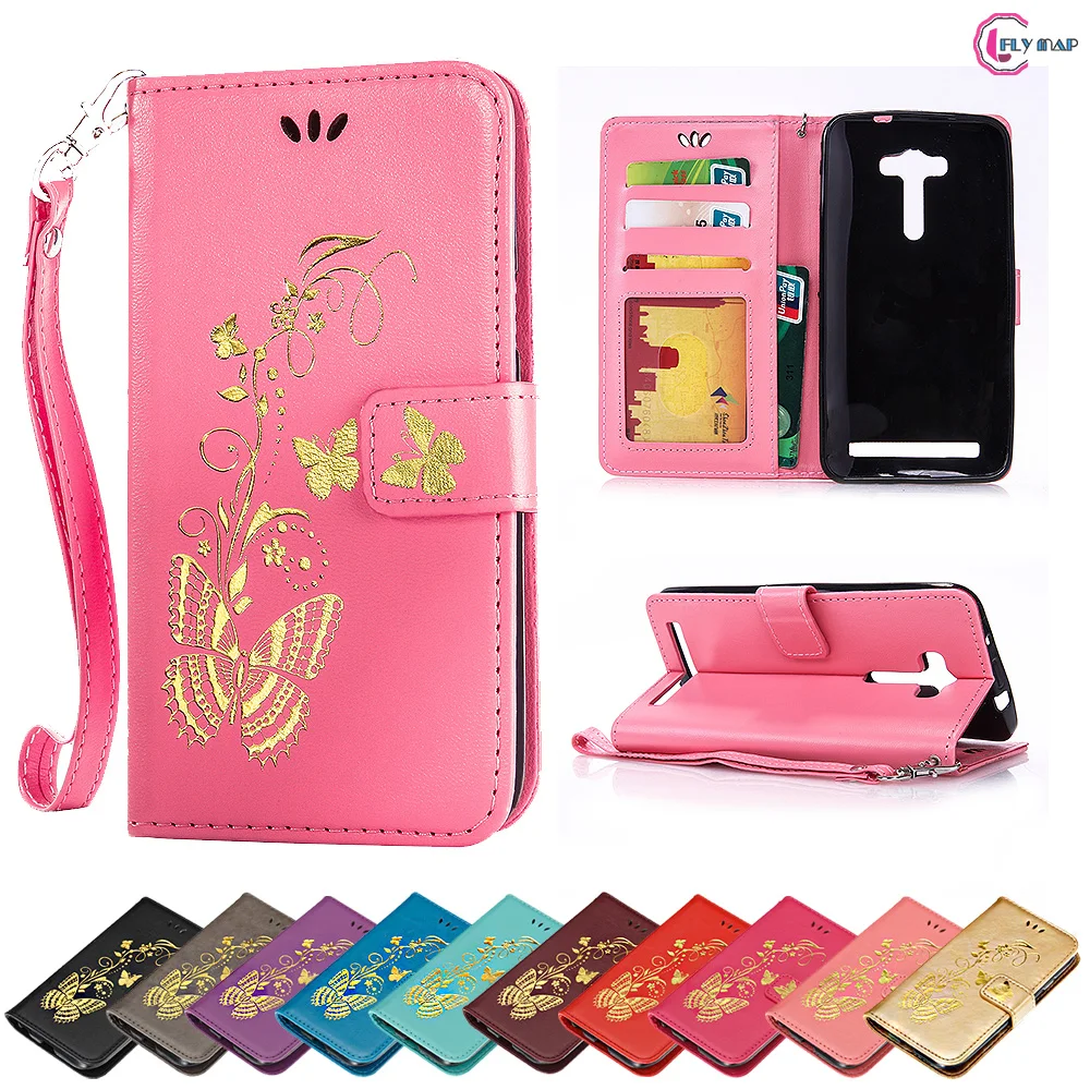 

Flip Case for ASUS ZenFone 2 Laser ZE550KL Dual ZE 550KL 5.5''inch Butterfly Case Wallet Phone Leather Cover for ASUS Z00LD Capa