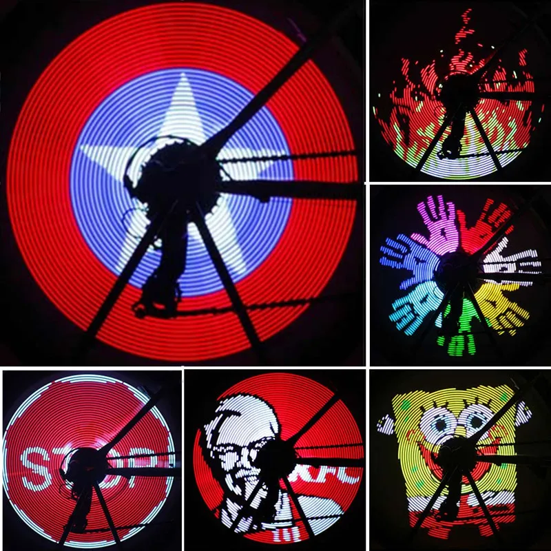 Excellent 64 LEDs/128 LEDs DIY Bicycle Lights Bike Wheel Spokes Light Colorful Programmable Motor Tire Luces Lamp Image For Night Riding 0 Excellent 64 LEDs/128 LEDs DIY Bicycle Lights Bike Wheel Spokes Light Colorful Programmable Motor Tire Luces Lamp Image For Night Riding 0